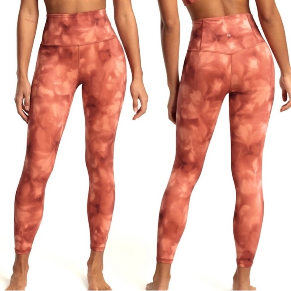 Athleta Plus Size Orange Elation 7/8 Printed Tights 3X Leggings